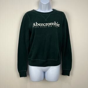 Abercrombie & Fitch Women's Sweatshirt Size Small Dark Green EUC
